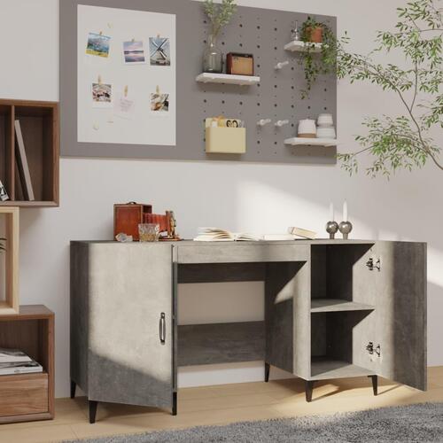 Skrivebord 140x50x75 cm konstrueret træ betongrå