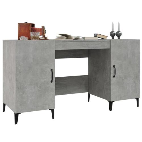 Skrivebord 140x50x75 cm konstrueret træ betongrå