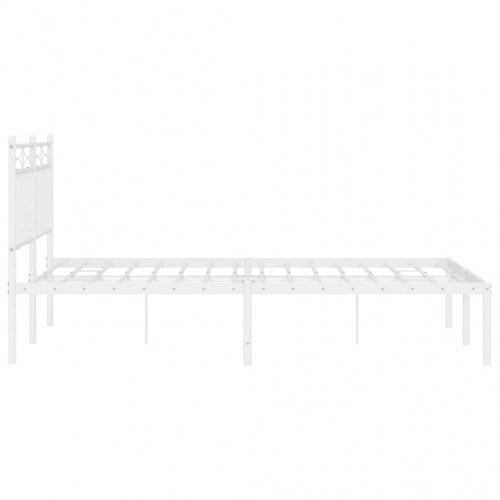 Sengeramme med sengegavl 140x190 cm metal hvid