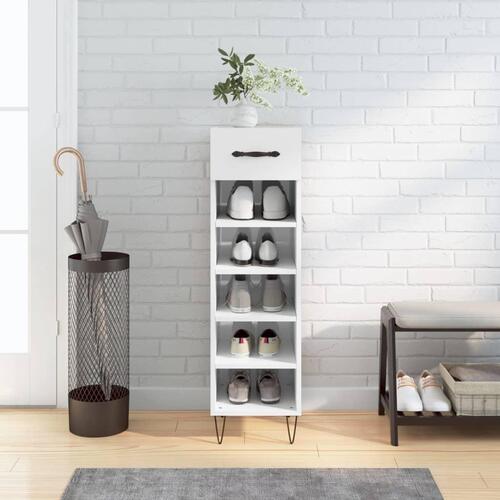 Skoreol 30x35x105 cm konstrueret træ hvid højglans