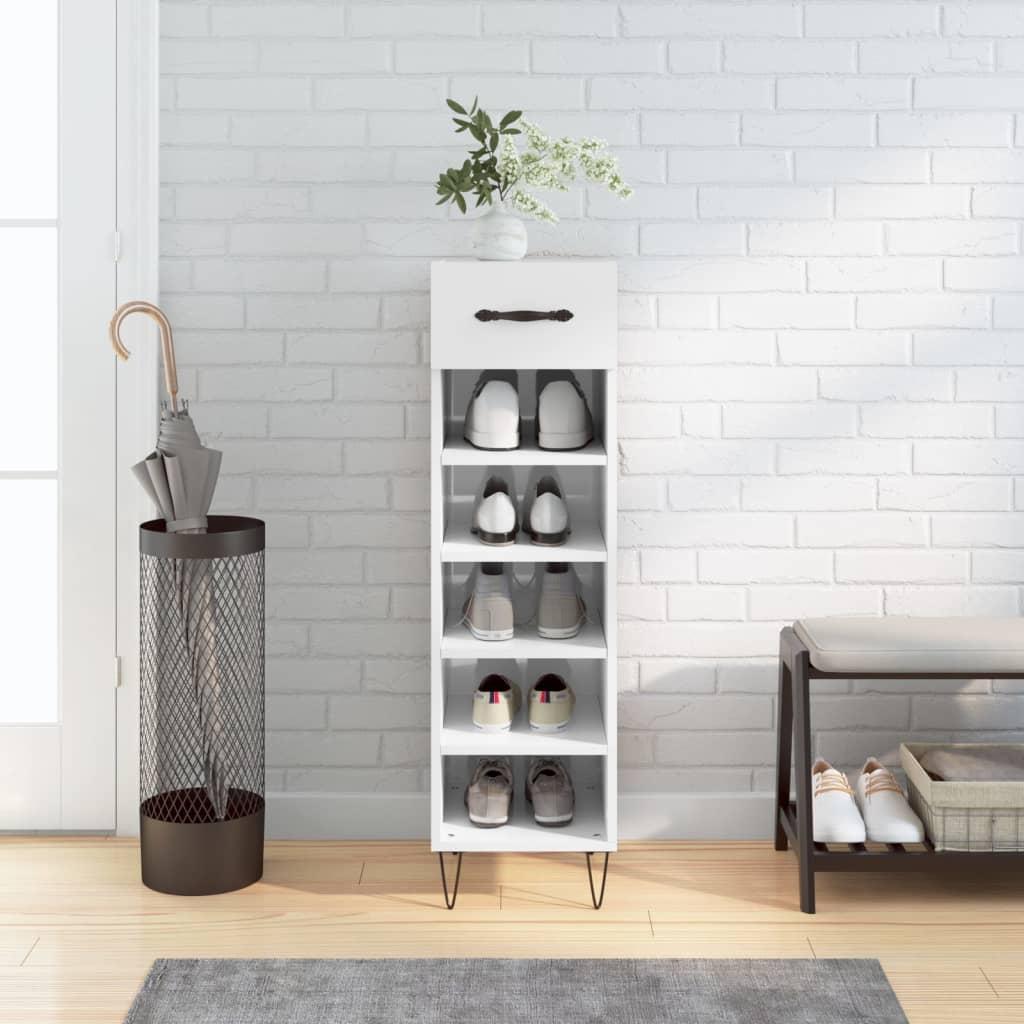 Skoreol 30x35x105 cm konstrueret træ hvid højglans