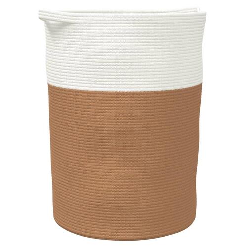 Opbevaringskurv Ø49x65 cm bomuld brun og hvid