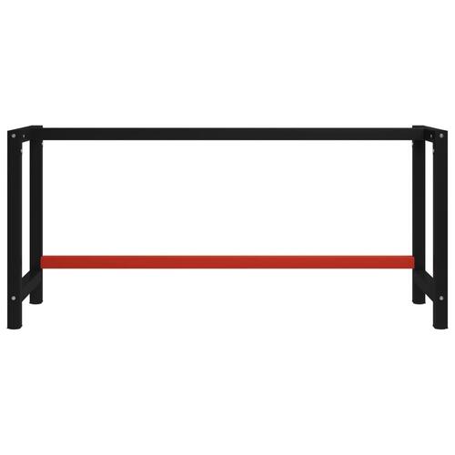Stel til arbejdsbænk 175x57x79 cm metal sort og rød