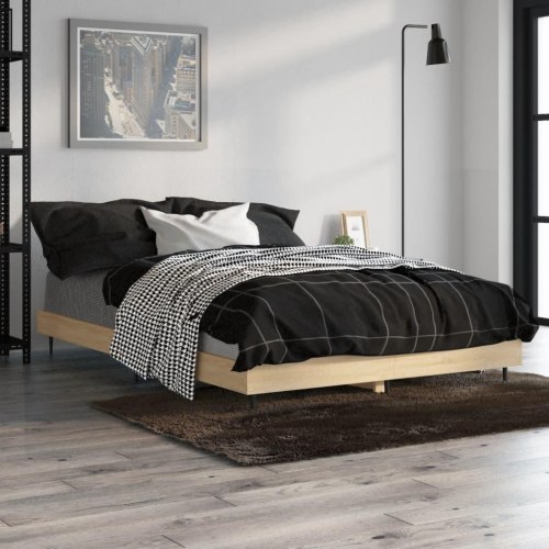 Sengeramme 120x190 cm - konstrueret træ i sonoma-eg