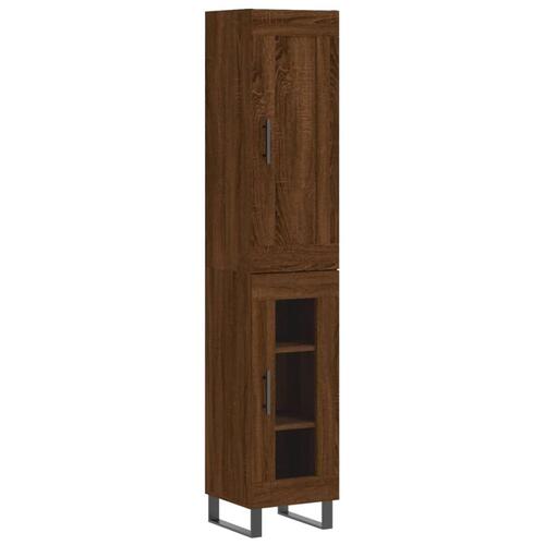 Skab 34,5x34x180 cm konstrueret træ brun egetræsfarve