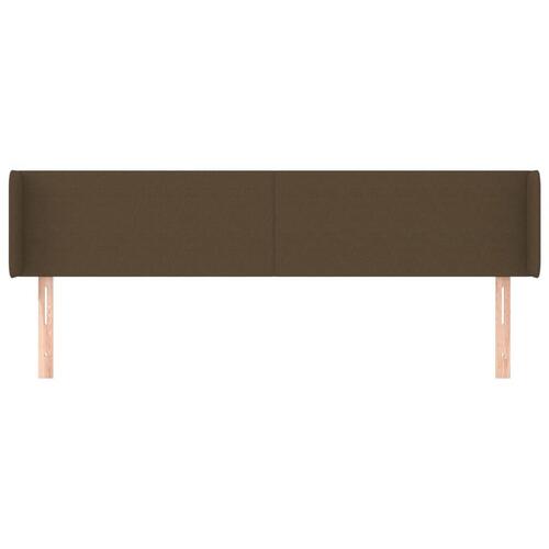 Sengegavl med kanter 183x16x78/88 cm stof mørkebrun