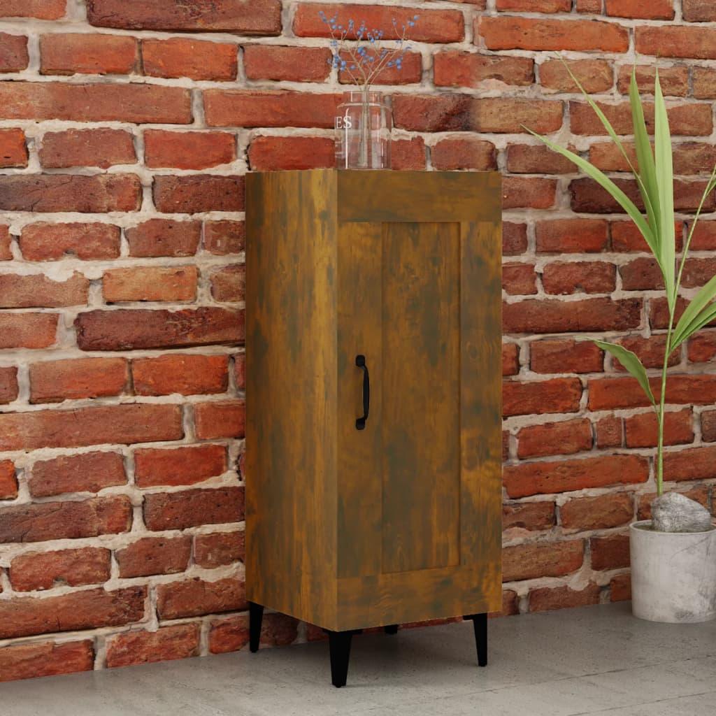 Skænk 34,5x34x90 cm konstrueret træ røget egetræsfarve