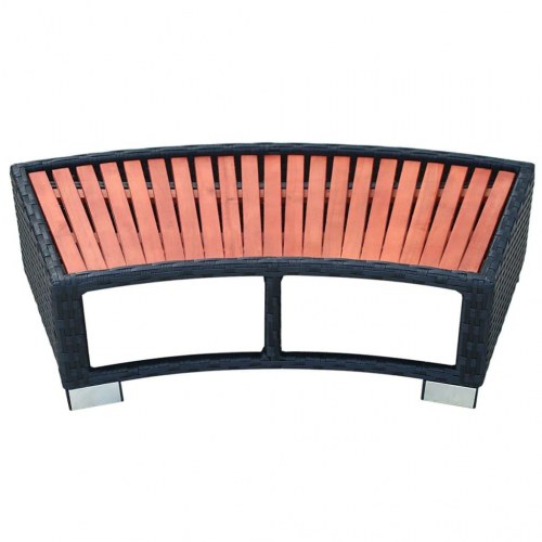 Spatrin i polyrattan 92 x 45 x 25 cm sort