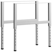 Stel til arbejdsbænk 2 stk. 85x(69-95,5) cm metal grå
