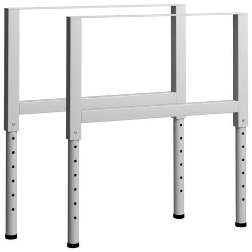Stel til arbejdsbænk 2 stk. 85x(69-95,5) cm metal grå
