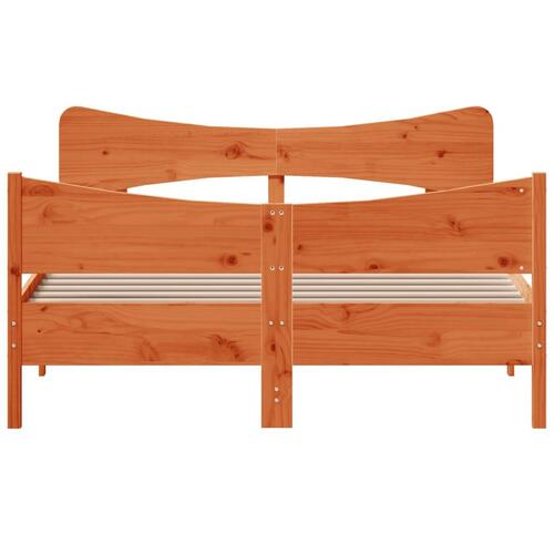 Sengeramme uden madras 150x200 cm massivt fyrretræ gyldenbrun