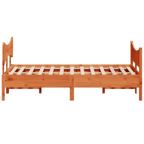 Sengeramme uden madras 150x200 cm massivt fyrretræ gyldenbrun