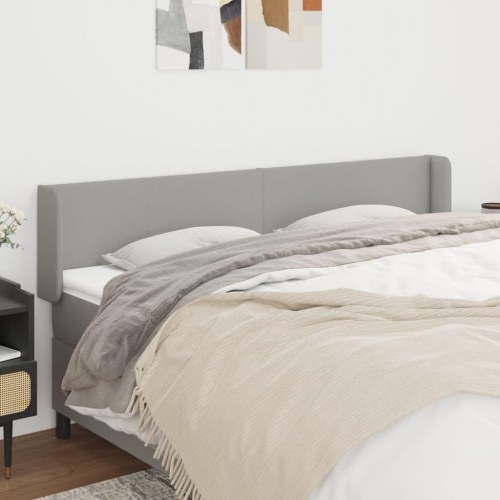 Sengegavl med kanter 203 x 16 x 78/88 cm - lysegrå