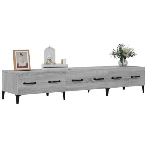 Tv-bord 150x34,5x30 cm konstrueret træ grå sonoma-eg