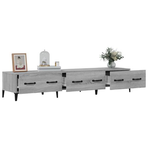 Tv-bord 150x34,5x30 cm konstrueret træ grå sonoma-eg