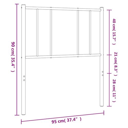 Sengegavl 90 cm metal sort