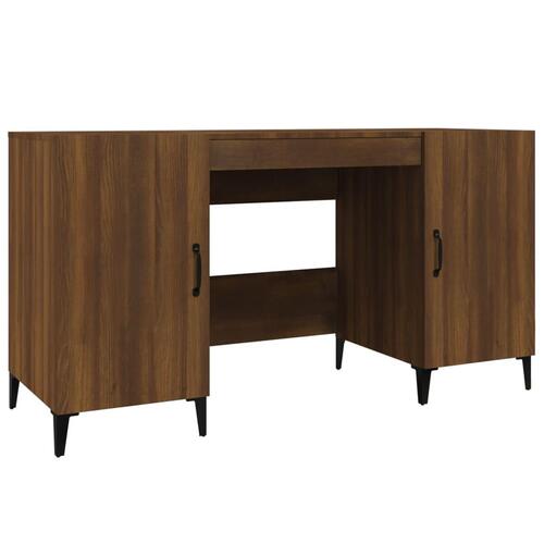 Skrivebord 140x50x75 cm konstrueret træ brun egetræsfarve