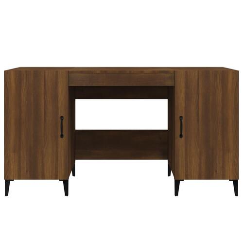Skrivebord 140x50x75 cm konstrueret træ brun egetræsfarve
