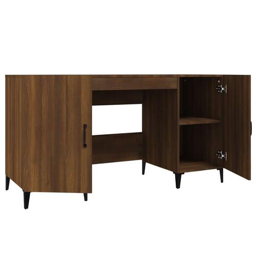 Skrivebord 140x50x75 cm konstrueret træ brun egetræsfarve