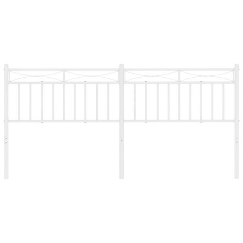 Sengegavl 193 cm metal hvid