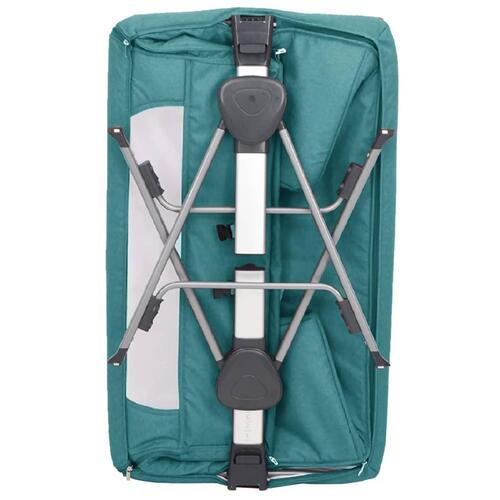 Babyseng med madras linnedstof grøn