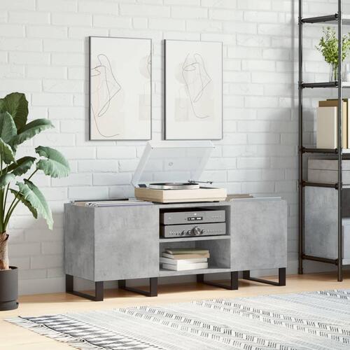 Vinylskab 121x38x48 cm konstrueret træ betongrå