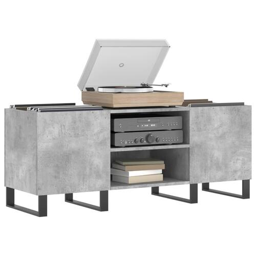 Vinylskab 121x38x48 cm konstrueret træ betongrå