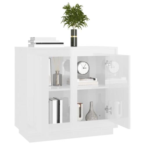 Skænk 80x34x75 cm konstrueret træ hvid højglans