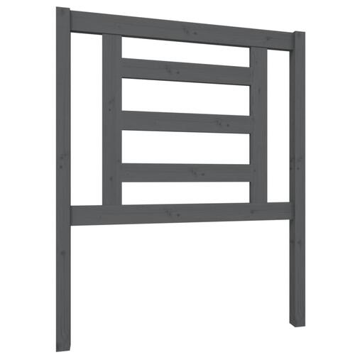 Sengegærde 81x4x100 cm massivt fyrretræ grå