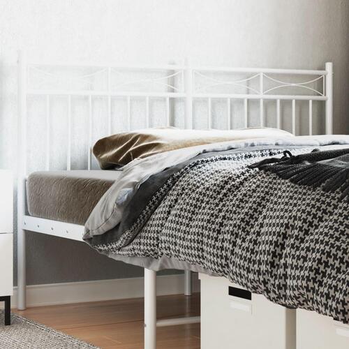 Sengegavl 160 cm metal hvid