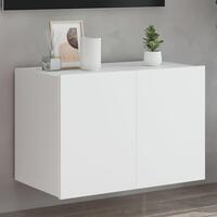 Væghængt tv-bord med LED-lys 60x35x41 hvid