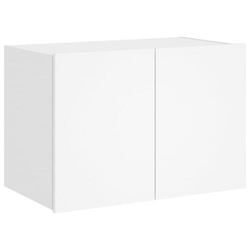 Væghængt tv-bord med LED-lys 60x35x41 hvid