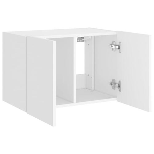 Væghængt tv-bord med LED-lys 60x35x41 hvid