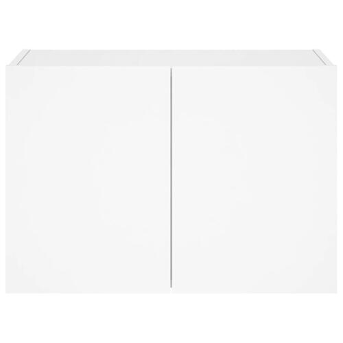 Væghængt tv-bord med LED-lys 60x35x41 hvid