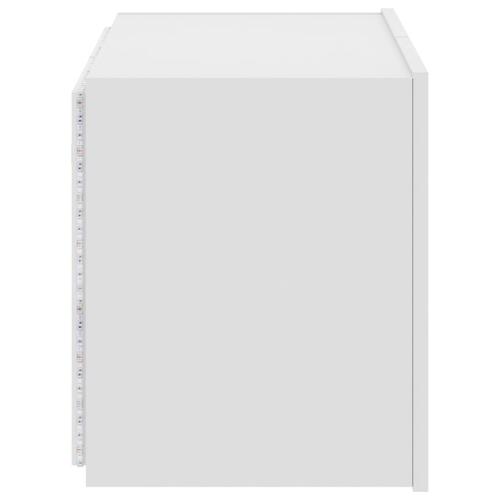 Væghængt tv-bord med LED-lys 60x35x41 hvid