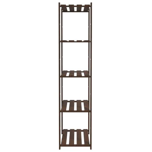 Opbevaringsreol 5 hylder 80x38x170 cm massivt fyrretræ brun