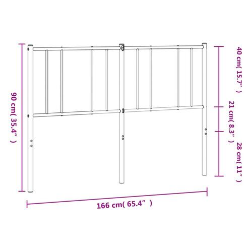 Sengegavl 160 cm metal sort