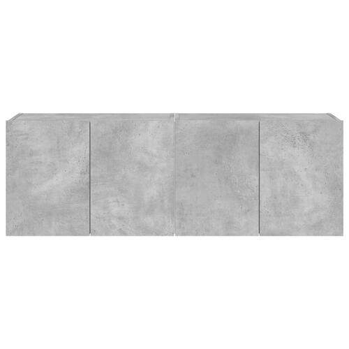 Væghængte tv-borde 2 stk. med LED-lys 60x35x41 cm betongrå