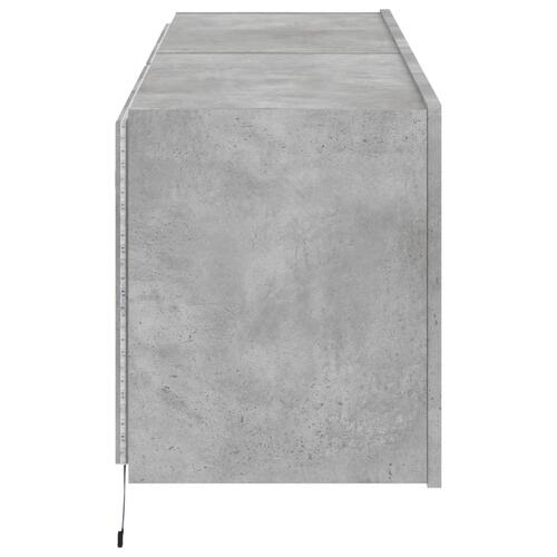 Væghængte tv-borde 2 stk. med LED-lys 60x35x41 cm betongrå