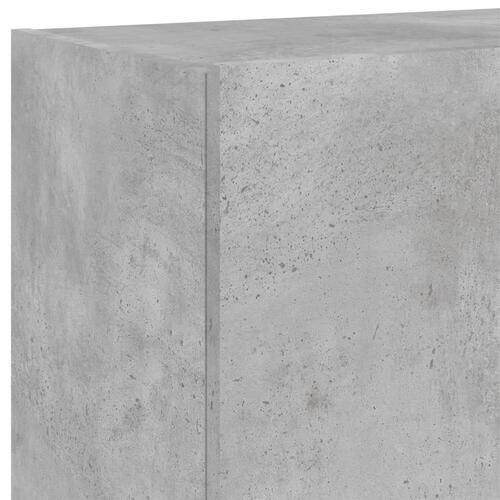 Væghængte tv-borde 2 stk. med LED-lys 60x35x41 cm betongrå