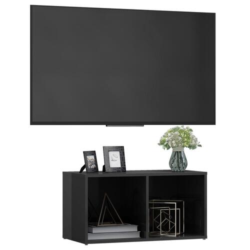 Tv-skab 72x35x36,5 cm konstrueret træ grå højglans