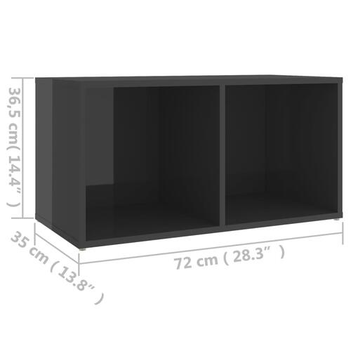 Tv-skab 72x35x36,5 cm konstrueret træ grå højglans