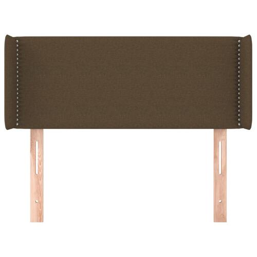 Sengegavl med kanter 103x16x78/88 cm stof mørkebrun