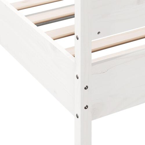 Sengeramme uden madras 75x190 cm massivt fyrretræ hvid