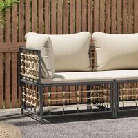 Hjørnemodul til havesofa med hynde polyrattan beige
