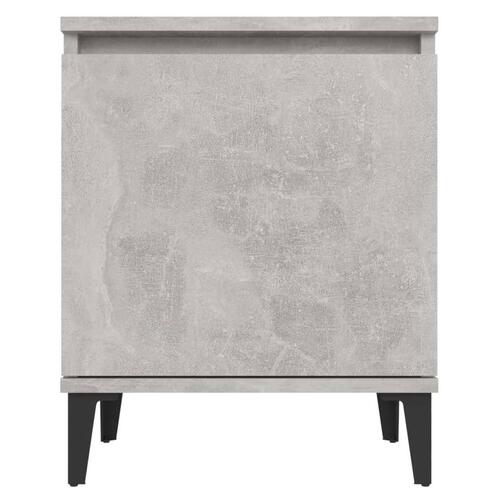 Sengeborde med metalben 40x30x50 cm betongrå