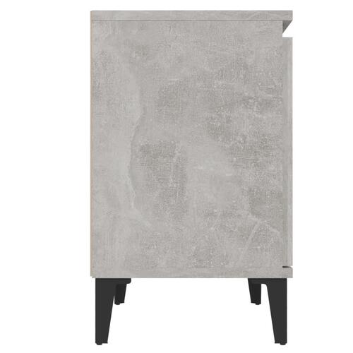 Sengeborde med metalben 40x30x50 cm betongrå