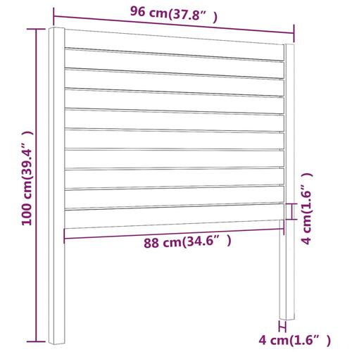 Sengegærde 96x4x100 cm massivt fyrretræ