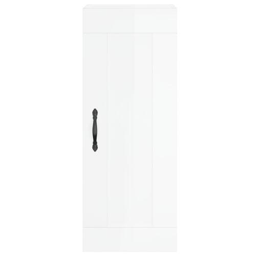 Skab 34,5x34x180 cm konstrueret træ hvid højglans