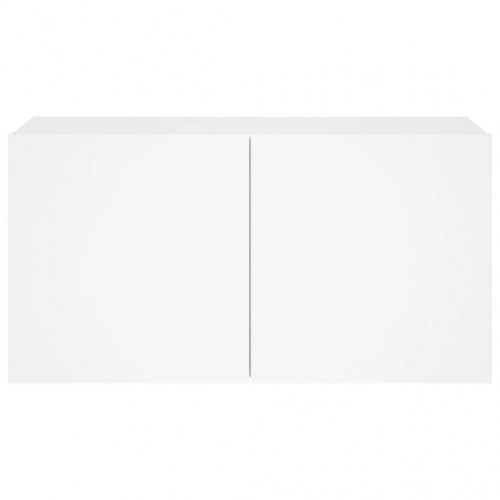 Væghængt tv-bord med LED-lys 80x35x41 cm hvid
